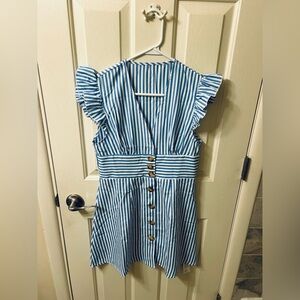 Cupshe Blue and White Striped Top